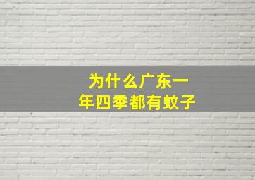 为什么广东一年四季都有蚊子