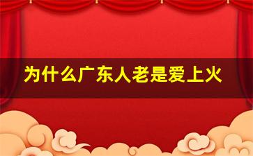 为什么广东人老是爱上火