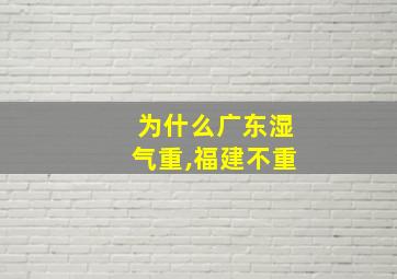 为什么广东湿气重,福建不重