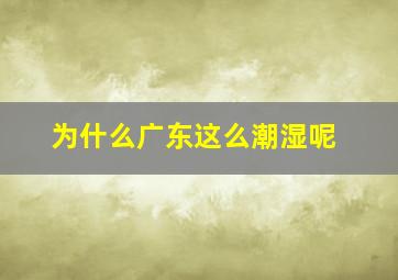 为什么广东这么潮湿呢