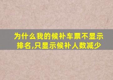 为什么我的候补车票不显示排名,只显示候补人数减少