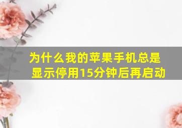 为什么我的苹果手机总是显示停用15分钟后再启动