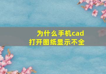 为什么手机cad打开图纸显示不全