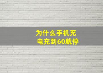 为什么手机充电充到60就停