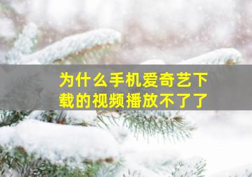 为什么手机爱奇艺下载的视频播放不了了