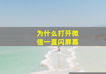 为什么打开微信一直闪屏幕