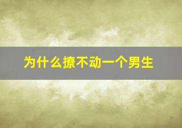 为什么撩不动一个男生