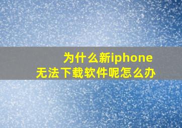 为什么新iphone无法下载软件呢怎么办