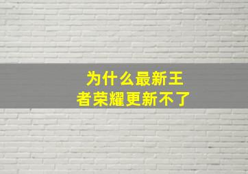 为什么最新王者荣耀更新不了