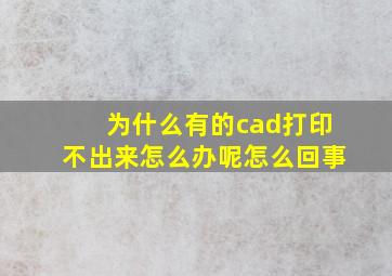 为什么有的cad打印不出来怎么办呢怎么回事