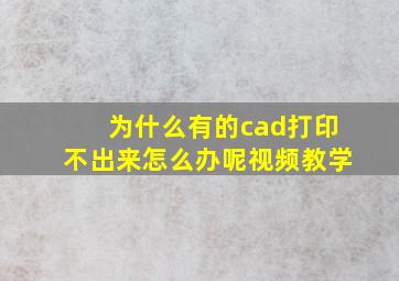 为什么有的cad打印不出来怎么办呢视频教学