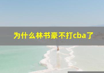 为什么林书豪不打cba了