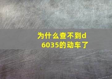 为什么查不到d6035的动车了