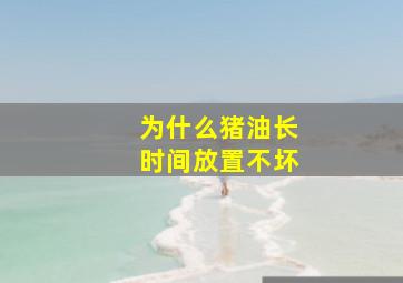 为什么猪油长时间放置不坏