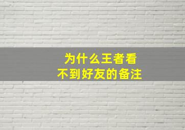 为什么王者看不到好友的备注