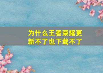 为什么王者荣耀更新不了也下载不了