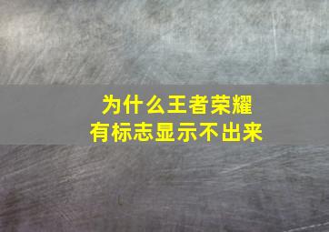 为什么王者荣耀有标志显示不出来