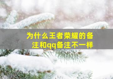 为什么王者荣耀的备注和qq备注不一样