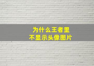 为什么王者里不显示头像图片