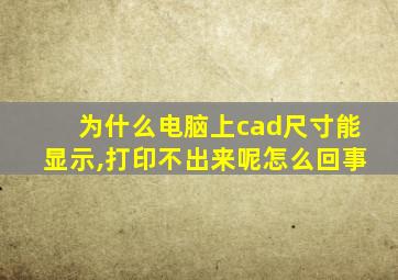 为什么电脑上cad尺寸能显示,打印不出来呢怎么回事