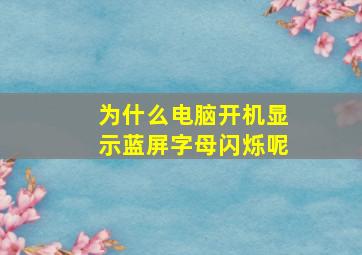 为什么电脑开机显示蓝屏字母闪烁呢