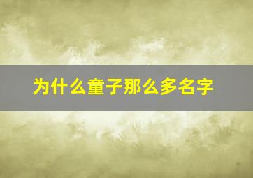 为什么童子那么多名字