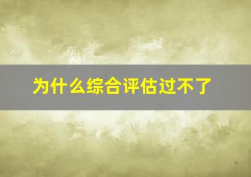 为什么综合评估过不了