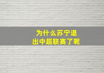 为什么苏宁退出中超联赛了呢