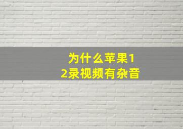 为什么苹果12录视频有杂音