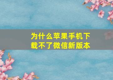 为什么苹果手机下载不了微信新版本