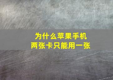 为什么苹果手机两张卡只能用一张