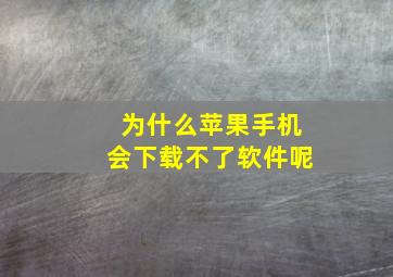 为什么苹果手机会下载不了软件呢