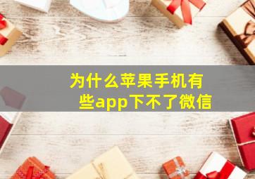 为什么苹果手机有些app下不了微信