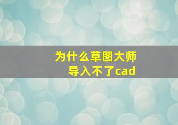 为什么草图大师导入不了cad