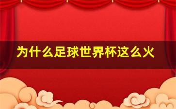 为什么足球世界杯这么火