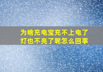 为啥充电宝充不上电了灯也不亮了呢怎么回事