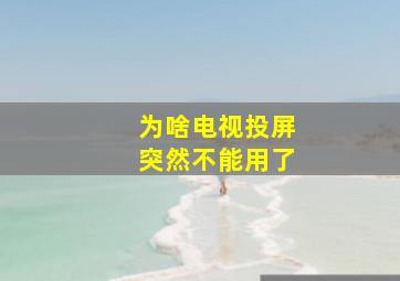 为啥电视投屏突然不能用了