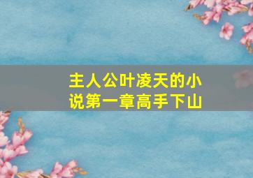 主人公叶凌天的小说第一章高手下山