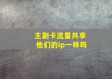 主副卡流量共享他们的ip一样吗