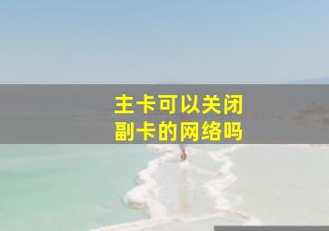 主卡可以关闭副卡的网络吗