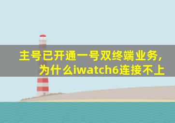 主号已开通一号双终端业务,为什么iwatch6连接不上