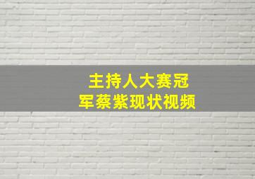 主持人大赛冠军蔡紫现状视频