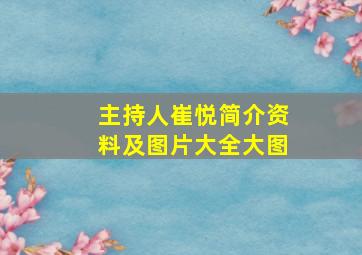 主持人崔悦简介资料及图片大全大图