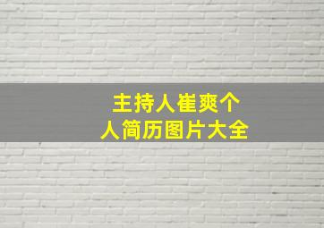 主持人崔爽个人简历图片大全