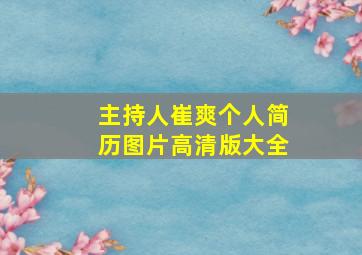 主持人崔爽个人简历图片高清版大全