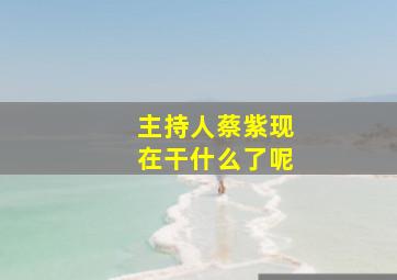 主持人蔡紫现在干什么了呢