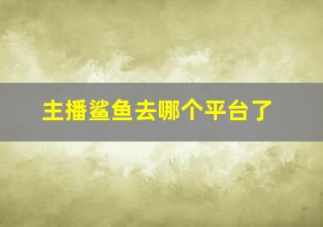 主播鲨鱼去哪个平台了