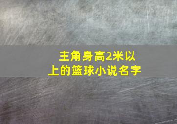 主角身高2米以上的篮球小说名字