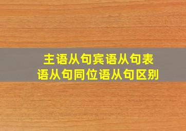 主语从句宾语从句表语从句同位语从句区别