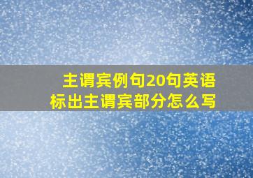 主谓宾例句20句英语标出主谓宾部分怎么写